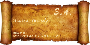 Stoics Anikó névjegykártya